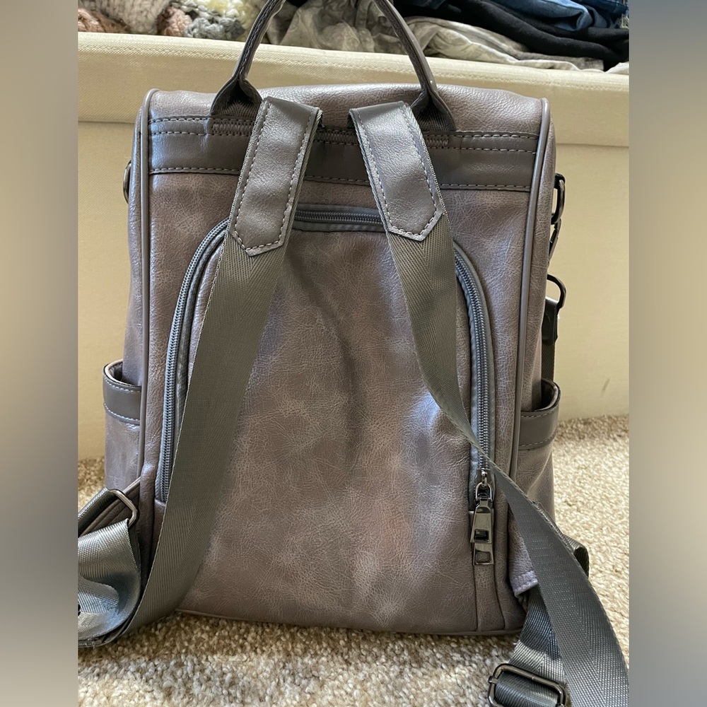 Gray Backpack Purse - Picture 2 of 5